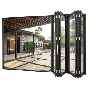 Soundproof Double-Glazed Accordion Folding Aluminum Patio Glass Bifold Doors
