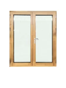 Soundproof Energy Efficient Double Swing Door CSA Certified Passive Aluminum-Clad Wood Door for Home
