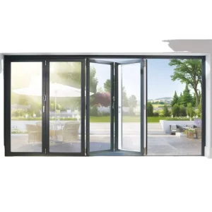 Soundproof Glazed Bi-Folding Accordion Sliding Door for Balcony and Patio