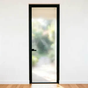 Soundproof Silent Slim Frame Aluminum Swing Door Waterproof Anti-mildew Oil-sand Hollow Glass Kitchen Bathroom Door