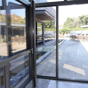 Soundproof Thermal Insulation Inward/Outward-Swinging Balcony Glass Doors with Metal-Glass Aluminum Frames for Exterior Bedroom