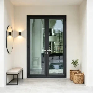 Source Factory Aluminum Door with Slim Frame and Weather-Resistant Design for Modern Living Rooms