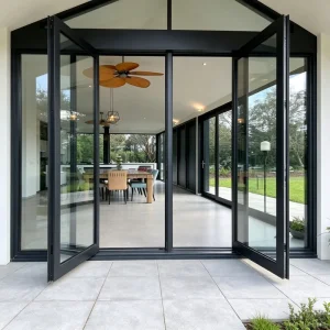 Source Factory Aluminum Interior Door with Clear Tempered Double Glass for Villa Indoor Hall