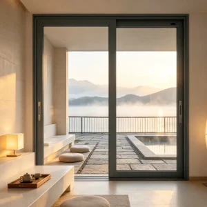 Source Factory Slim Frame Modern Aluminum Sliding Door Double Glazing Tempered Glass Household Living Room Balcony