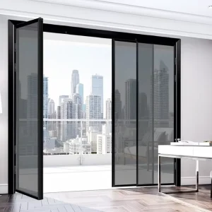 Space Saving Aluminum PD Doors Double Tempered Glass for Kitchen Balcony Bathroom