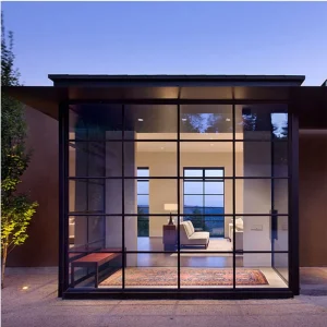 Special Design Steel Glass Swing Patio Doors Wrought Iron Double Balcony French Glass Door