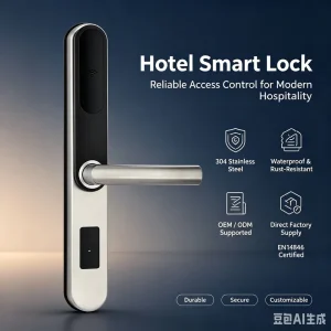 Split Smart Hotel Lock with RFID Card Access for Steel, Brass, Wood or Stainless Steel Doors