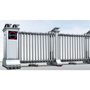 Stainless Steel Anti-Theft Modern Automatic Retractable Gate Electric Telescopic Door for Commercial Outdoor Use with 1-Year Warranty