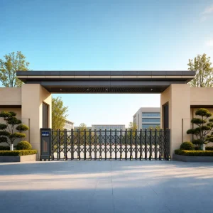 Stainless Steel Automatic Retractable Telescopic Gate Wireless Control Collision Avoidance Industrial Gate