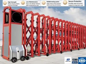 Stainless Steel Collapsible Electric Side-Opening Door for Interior and Commercial Use