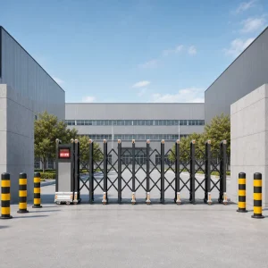 Stainless Steel Electric Retractable Collapsible Sliding Security Gate for Outdoor Entrance, Factory Direct