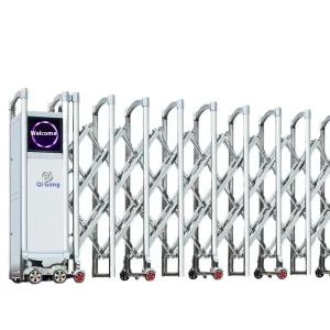 Stainless Steel Electric Retractable Gate Automatic Opening Pattern for Construction Sites and Factories