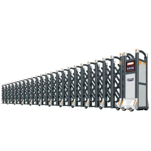 Stainless Steel Electric Retractable Outdoor Automatic Collapsible Sliding Gate Powder Coated Customizable Size