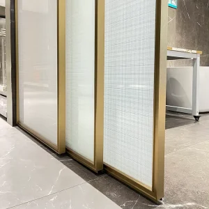 Stainless Steel Frame Telescopic Sliding Door System for Office Partition Door Balcony Soft Closing Sliding Glass Door Hardware
