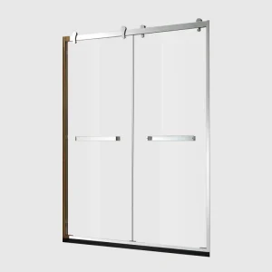 Stainless Steel Frame Twin Bypass Sliding Shower Doors D57