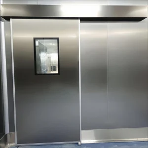 Stainless Steel Hospital Cleanroom Radiation Proof Automatic Hermetic Aluminum Sliding Fire Door