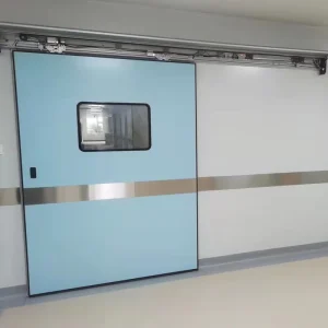Stainless Steel Hospital Door Automatic Sliding Airtight Fireproof Sealed Access Panel Polymer Core Easy Clean Radiology