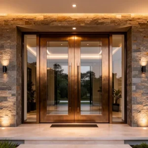 Stainless Steel Main Entrance Doors with Locker and Safe