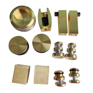 Stainless Steel Sliding Door Fittings Brushed Gold Finish