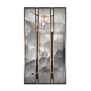 Stainless Steel Wired Glass Partition with Hollow Grille, Custom, 201/304
