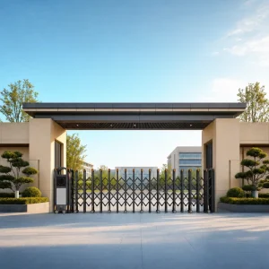 Stainless Steel and Aluminum Alloy Electric Retractable Telescopic Gate for Industrial and Household Use