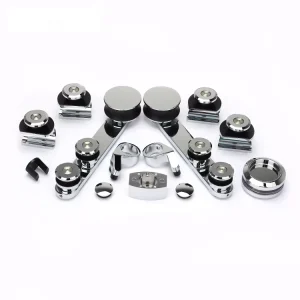 Stainless Steel and Zinc Alloy Shower Door System Accessories for Tempered Glass Sliding Doors
