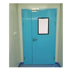 Steel Airtight Hospital Door with Wood Veneer Finish Operation Room Door