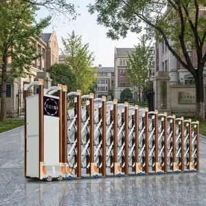 Steel & Aluminum Retractable Folding Security Gate Automatic Wireless Control with Collision Avoidance