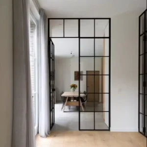 Steel Double Swing Glass Door for Commercial and Residential Use