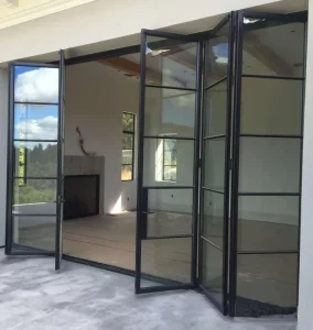 Steel Frame Galvanized Steel Glass Door Folding Doors
