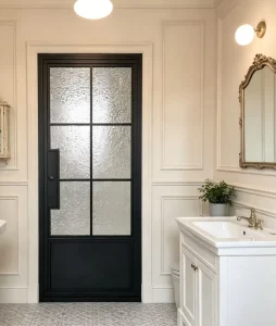 Steel Frame Swing Glass Door with Tempered Glass Front Entry Glass Door Steel Iron Casement Door