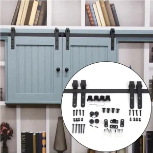 Steel Sliding Barn Door Hardware Kit Supplier for Living Room and Bathroom
