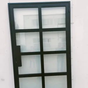 Steel Swing French Interior Glass Door with Tempered Double Pane Glass Manual Opening
