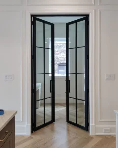 Steel Waterproof Exterior Glass Doors with Double Glazed Tempered Glass Modern Design for Villa and Apartment