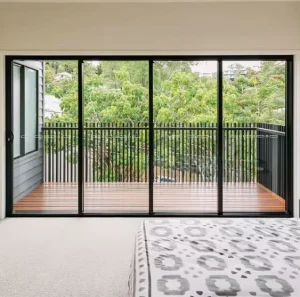 Stormproof Modern Apartment Villa Balcony Terrace Australia Style Double Toughened Glass Aluminum Alloy Sliding Door