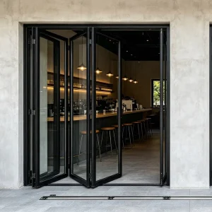 Supplier Factory Aluminum Folding Door Weatherproof Double Glazed for Beach House