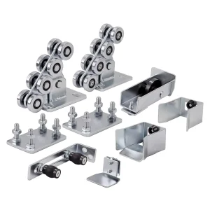 Suspension Door Roller Accessories Set, Q235 Steel, White Zinc Plated, Corrosion Resistant