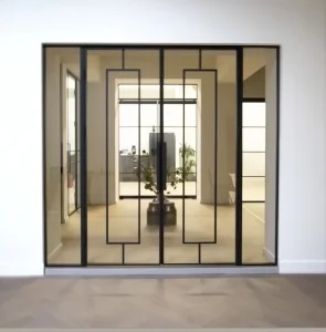 Swing Door with Glass Interior Glass Swing Doors Double Kitchen Slide Door for Kitchen and Bedroom