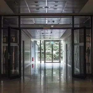 Synchronized Aluminum Alloy Tempered Glass Slim Frame 3+3 Sliding Door Option for Interior Kitchen Office Use