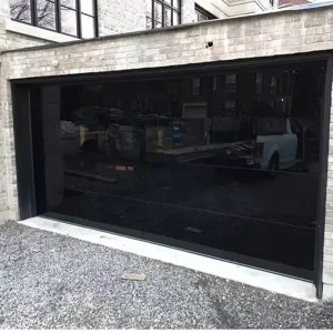 Tempered Glass Electric Garage Door with Insulation and Flat Aluminum Panel