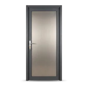 Tempered Glass Outswing Door with Stainless Steel Decorative Grill Strips