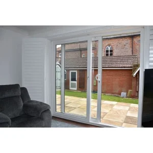 Tempered Glass PVC Casement Bathroom Door