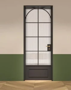 Tempered Glass Waterproof Interior Double-Panel French Door with Manual Opening for Hotel, Bedroom, or Apartment