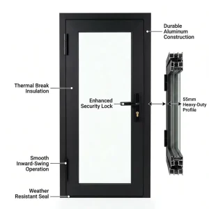 Textured Frosted Glass Sliding Door for Home Office, Privacy, Damping Aluminum Track, Matte Finish