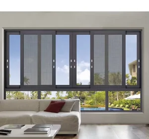 Thermal Break Aluminium Sliding Window Office Aluminium Sliding Window With Stainless Steel Mosquito Net