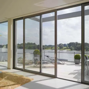 Thermal Break Aluminum Balcony Door Waterproof Outdoor Pergola Glass Sliding Patio Door