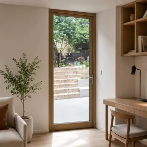 Thermal Break Aluminum Casement Swing Door with Double Glazing for Villa Patio Balcony Custom Size