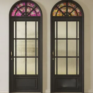Thermal Break Aluminum French Door Double Tempered Glass Finished Surface for Kitchen Villa Home Exterior Garden Patio Entry