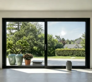 Thermal Break Aluminum Sliding Balcony Door with Double Tempered Glass Soundproof Modern Energy Efficient Patio Glass Door