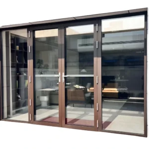 Thermal Break Aluminum Swing Double Door Courtyard Entry Balcony Door Modern Apartment Soundproof Weatherproof Structure